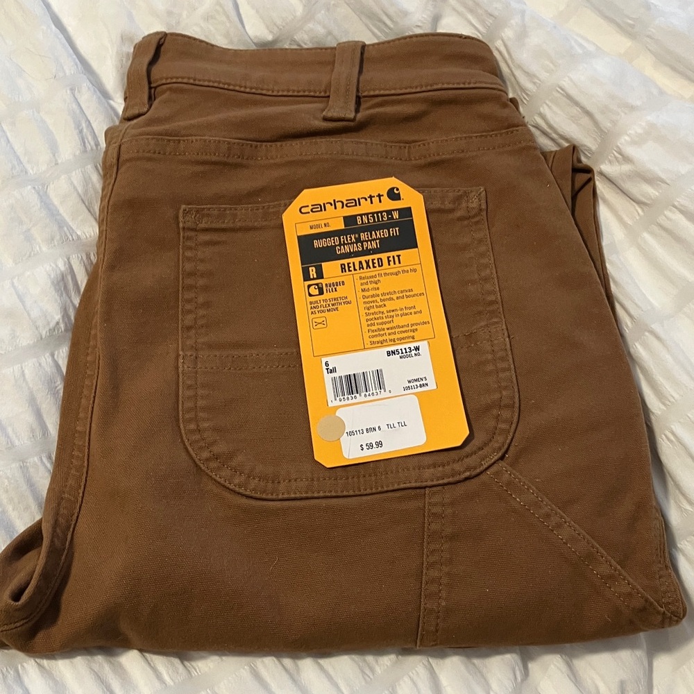 Carhartt Rugged Flex relaxed canvas pants. Women’s size 6 tall